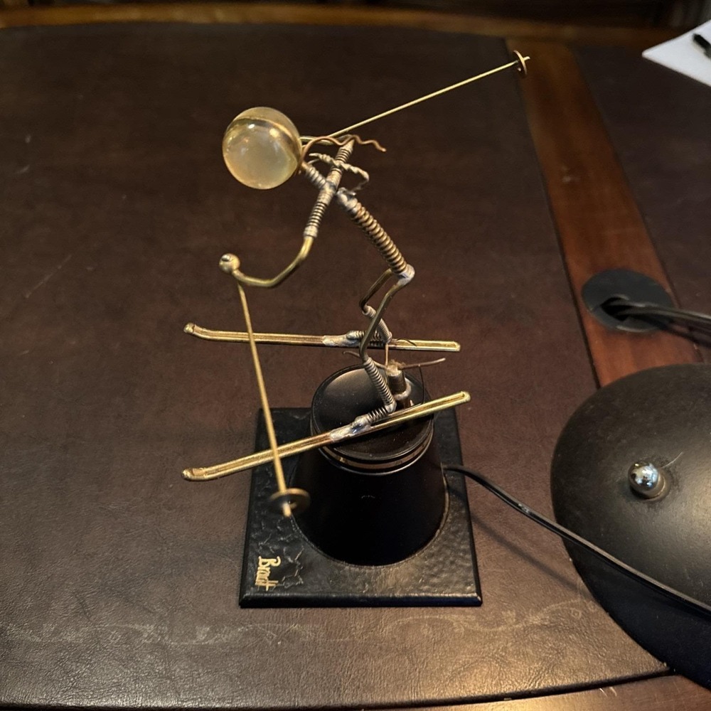 Kinetic Skier Sculpture by Gordon Bradt for Kinetico Studios Vintage 1975-1985.